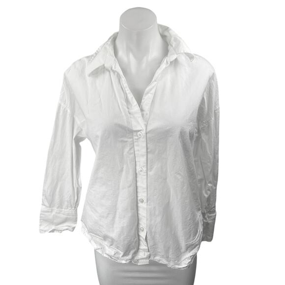 Zara Tops - Zara Women's White Long Sleeve Button Down Collar Shirt Blouse Tops Size S